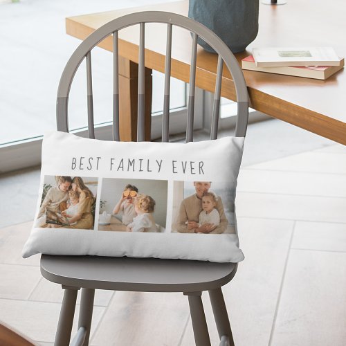 Modern Collage Photo  Best Family Ever Best Gift Lumbar Pillow