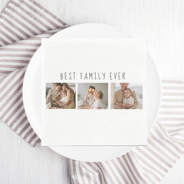 Modern Collage Photo & Best Family Ever Best Gift Napkins (Creator Uploaded)