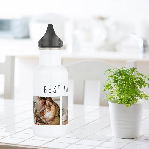 Modern Collage Photo  Best Family Ever Best Gift Stainless Steel Water Bottle