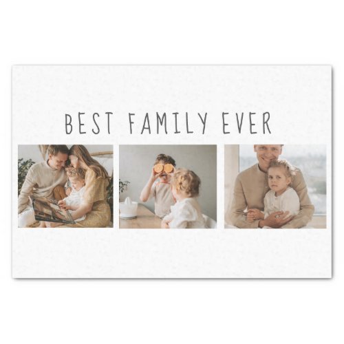Modern Collage Photo  Best Family Ever Best Gift Tissue Paper