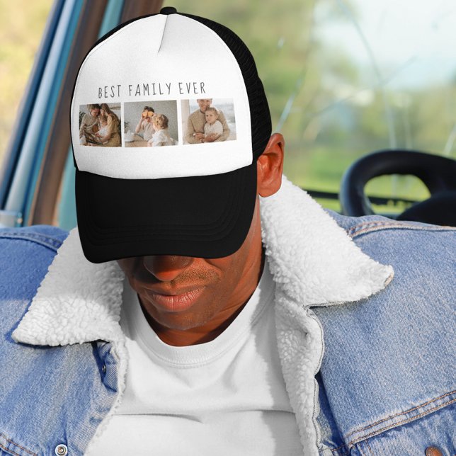 Modern Collage Photo & Best Family Ever Best Gift Trucker Hat (Creator Uploaded)