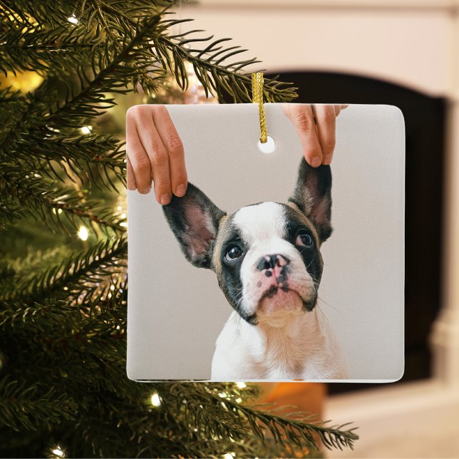 Modern Collage Photo Best Mom Dog Ever  Ceramic Ornament (Creator Uploaded)