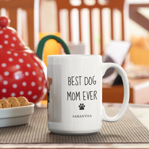 Modern Collage Photo Best Mom Dog Ever  Coffee Mug