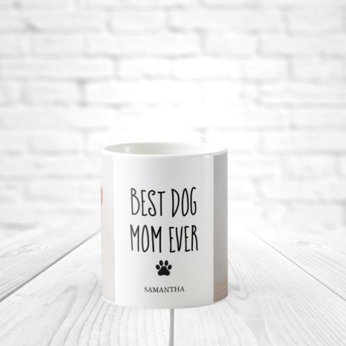 Modern Collage Photo Best Mom Dog Ever  Coffee Mug