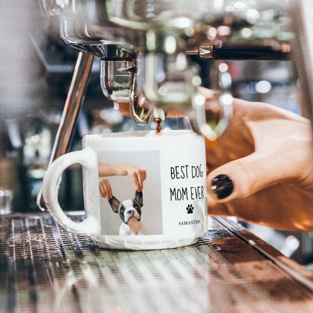 Modern Collage Photo Best Mom Dog Ever  Espresso Cup (Creator Uploaded)