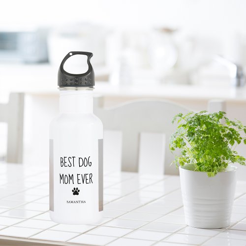 Modern Collage Photo Best Mom Dog Ever  Stainless Steel Water Bottle