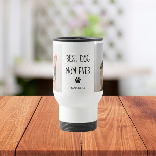Modern Collage Photo Best Mom Dog Ever  Travel Mug