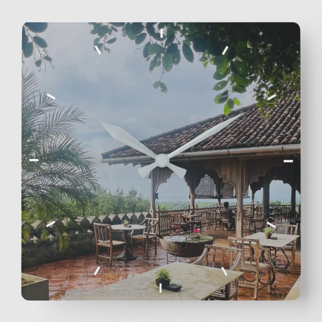 Modern Collage Photo Best Mom Ever Birthday Gift  Square Wall Clock (Front)