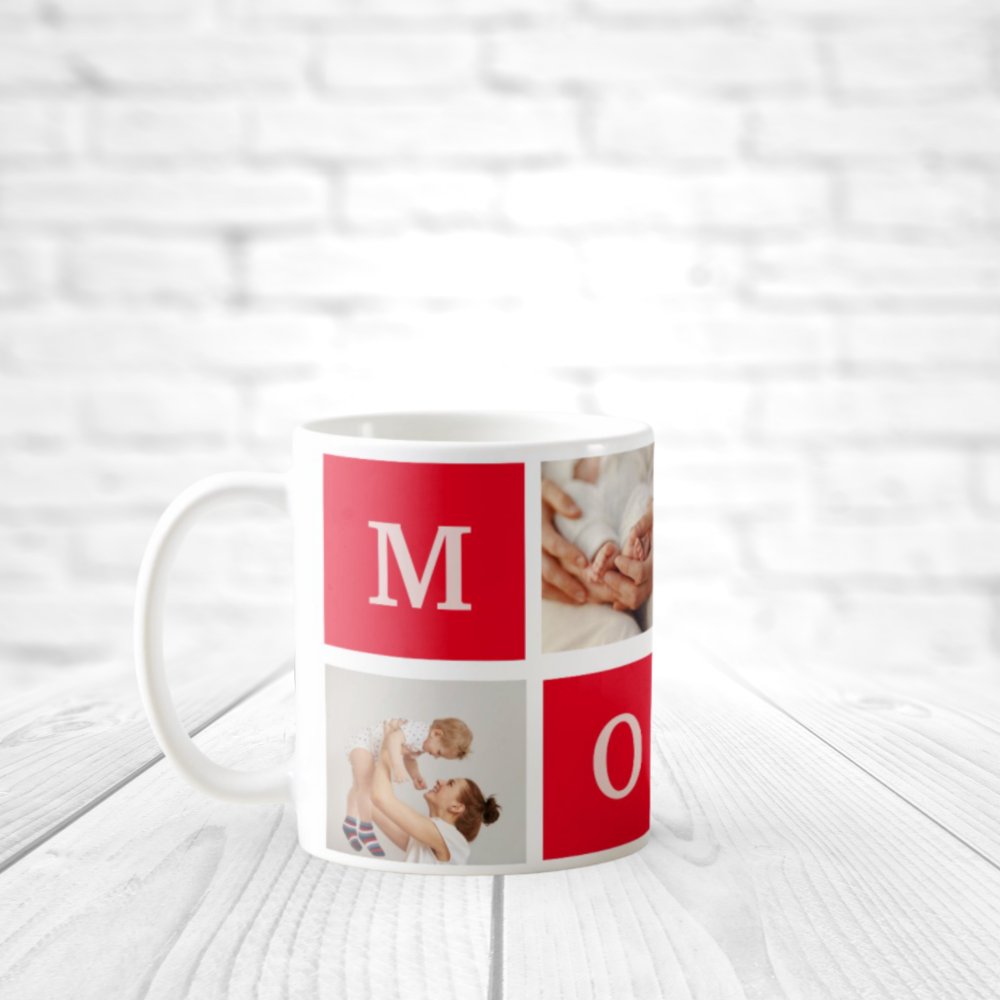 Discover Custom Modern Collage Photo & Best Mom Ever Gift Coffee Mug