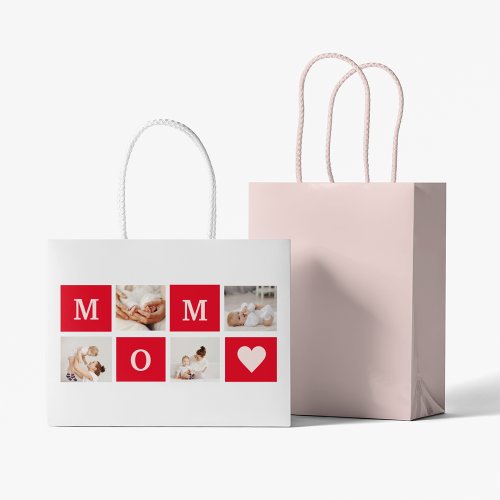 Modern Collage Photo   Best Mom Ever Gift Large Gift Bag