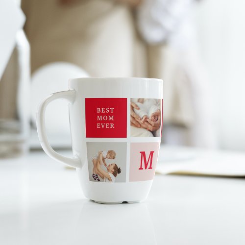 Modern Collage Photo  Best Mom Ever Gift Latte Mug