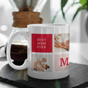 Modern Collage Photo & Best Mom Ever Gift Mug