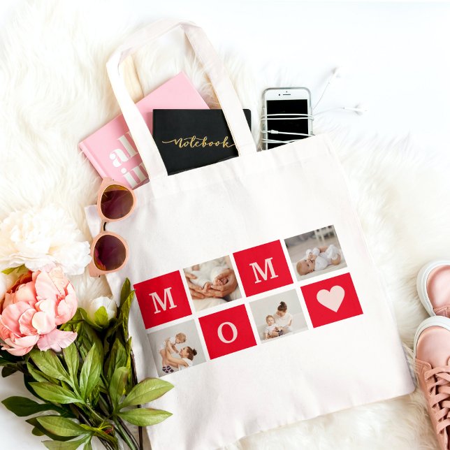 Modern Collage Photo &  Best Mom Ever Gift Tote Bag (Creator Uploaded)