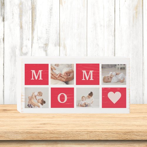 Modern Collage Photo   Best Mom Ever Gift Wooden Box Sign