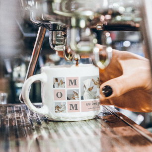 Modern Collage Photo Best Mom Ever Pink Gift Espresso Cup