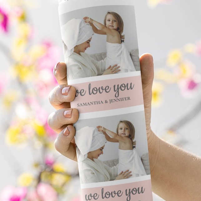 Modern Collage Photo Best Mom Ever Pink Gift Thermal Tumbler (Creator Uploaded)