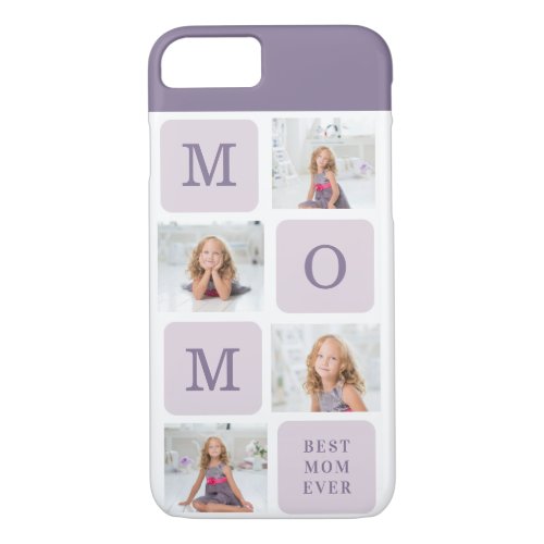 Modern Collage Photo Best Mom Ever Purple Gift iPhone 87 Case