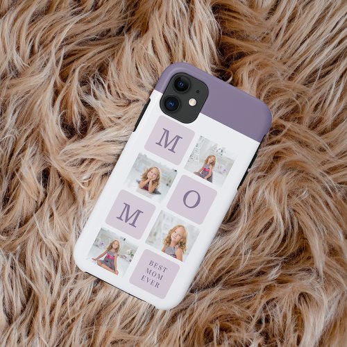 Modern Collage Photo Best Mom Ever Purple Gift iPhone 11 Case