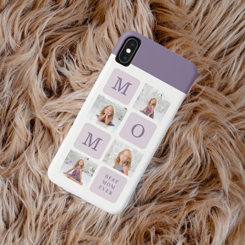 Modern Collage Photo Best Mom Ever Purple Gift iPhone XS Max Case