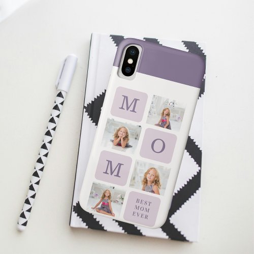 Modern Collage Photo Best Mom Ever Purple Gift iPhone XS Case