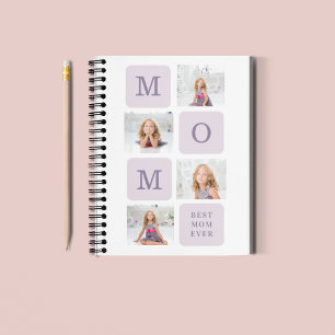 Modern Collage Photo Best Mom Ever Purple Gift Notebook