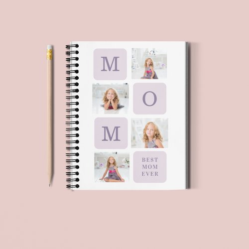 Modern Collage Photo Best Mom Ever Purple Gift Notebook