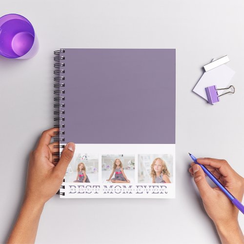 Modern Collage Photo Best Mom Ever Purple Gift  Notebook