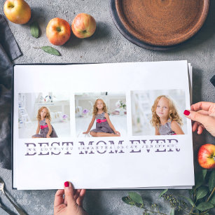 Modern Collage Photo Best Mom Ever Purple Gift  Placemat