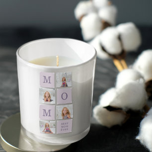 Modern Collage Photo Best Mom Ever Purple Gift Square Sticker