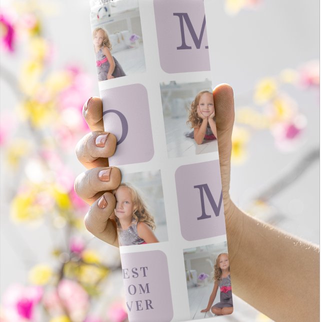 Modern Collage Photo Best Mom Ever Purple Gift Thermal Tumbler (Creator Uploaded)