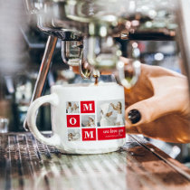 Modern Collage Photo Best Mom Ever Red Gifts Espresso Cup