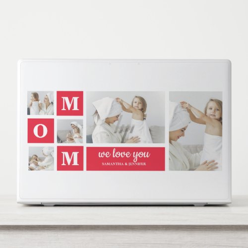 Modern Collage Photo Best Mom Ever Red Gifts HP Laptop Skin