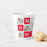 Modern Collage Photo Best Mom Ever Red Gifts Latte Mug