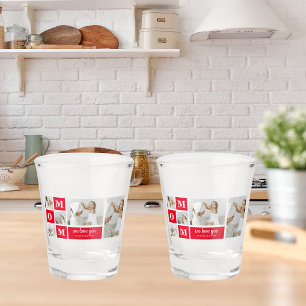 Modern Collage Photo Best Mom Ever Red Gifts Shot Glass