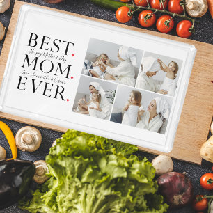Modern Collage Photo Best Mom Happy Mothers Day Acrylic Tray