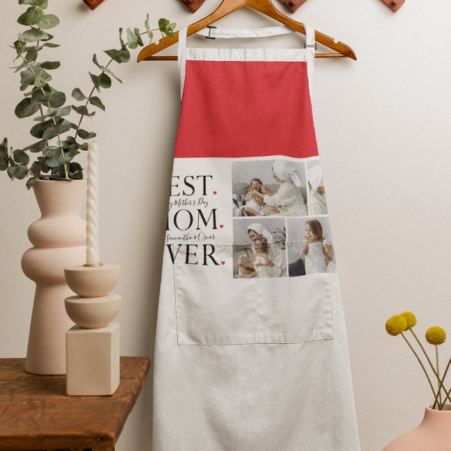Modern Collage Photo Best Mom Happy Mothers Day Apron (Creator Uploaded)