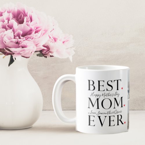 Modern Collage Photo Best Mom Happy Mothers Day Coffee Mug
