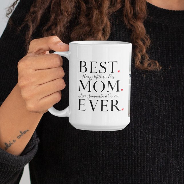 Modern Collage Photo Best Mom Happy Mothers Day Coffee Mug (Creator Uploaded)