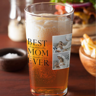 Modern Collage Photo Best Mom Happy Mothers Day Glass