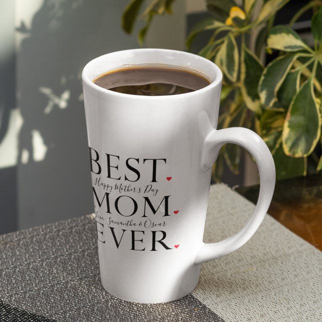 Modern Collage Photo Best Mom Happy Mothers Day Latte Mug (Creator Uploaded)