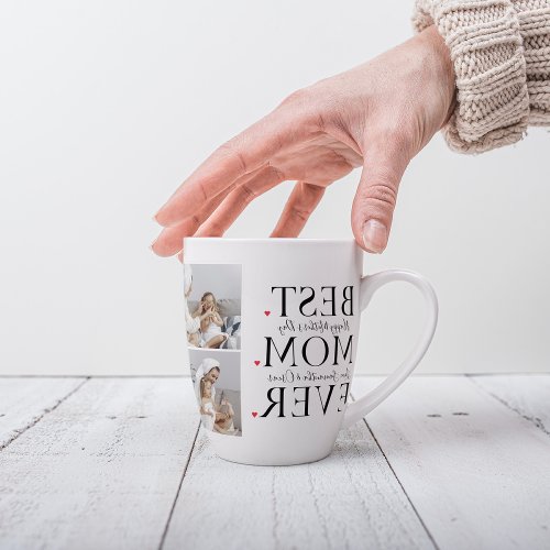 Modern Collage Photo Best Mom Happy Mothers Day Latte Mug
