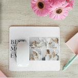 Modern Collage Photo Best Mom Happy Mothers Day Mouse Pad<br><div class="desc">This modern collage photo product is the perfect gift to celebrate your mother on Mother's Day. The pink color scheme adds a touch of femininity and elegance to the piece, making it a great addition to any room in her home. The collage is carefully crafted using a combination of your...</div>