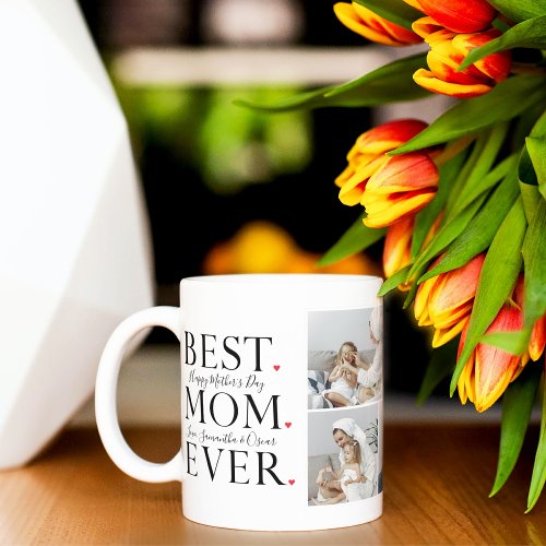 Modern Collage Photo Best Mom Happy Mothers Day Mug