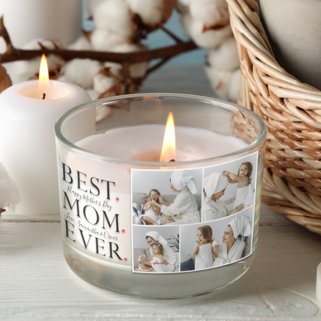 Modern Collage Photo Best Mom Happy Mothers Day Rectangular Sticker (Creator Uploaded)