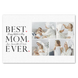 Modern Collage Photo Best Mom Happy Mothers Day Tissue Paper