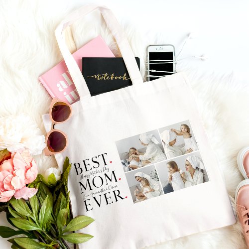 Modern Collage Photo Best Mom Happy Mothers Day Tote Bag