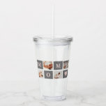Modern Collage Photo Best Mom  Pink & Grey Gift Acrylic Tumbler