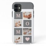 Modern Collage Photo Best Mom  Pink & Grey Gift iPhone 11 Case