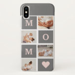 Modern Collage Photo Best Mom  Pink & Grey Gift iPhone XS Case