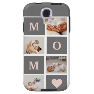 Modern Collage Photo Best Mom  Pink & Grey Gift Galaxy S4 Case